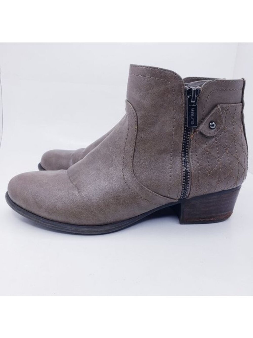 Unisa Unpatsie Brown Faux Leather Zip Up Ankle Booties Women's Size 7.5 - Picture 4 of 13